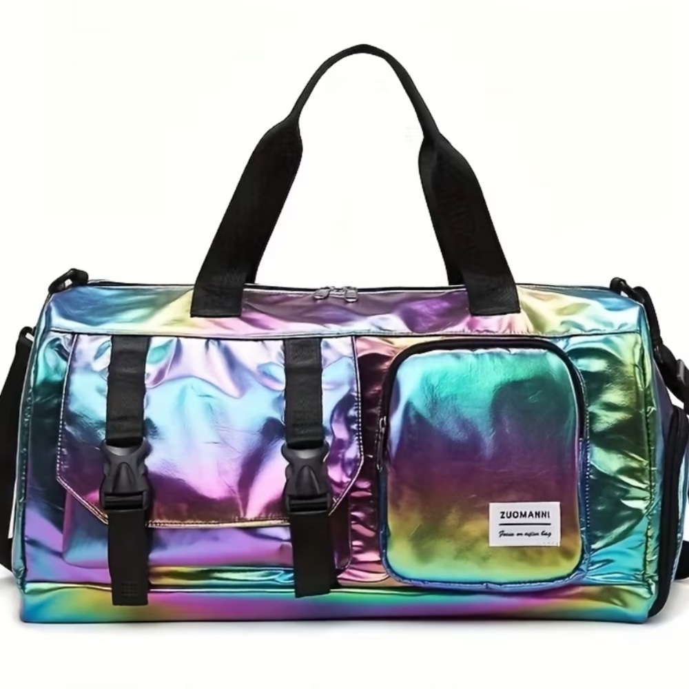 Iridescent Duffle Bag Large Capacity Multiple Pockets Travel Weekender Bag NWT
